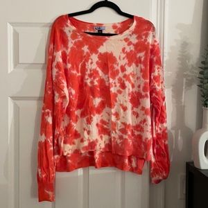 Red Tie Dye Hi-Lo Sweater